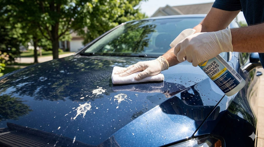 remover manchas de excrementos de pássaros do revestimento do carro