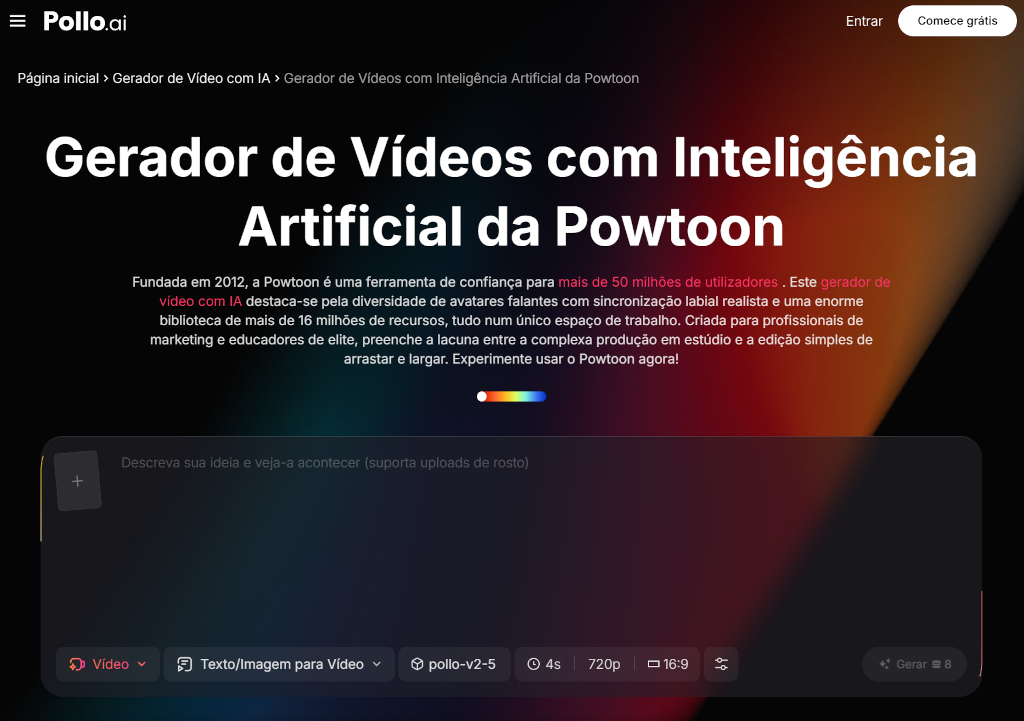 Gerador de Vídeos com Inteligência Artificial da Powtoon