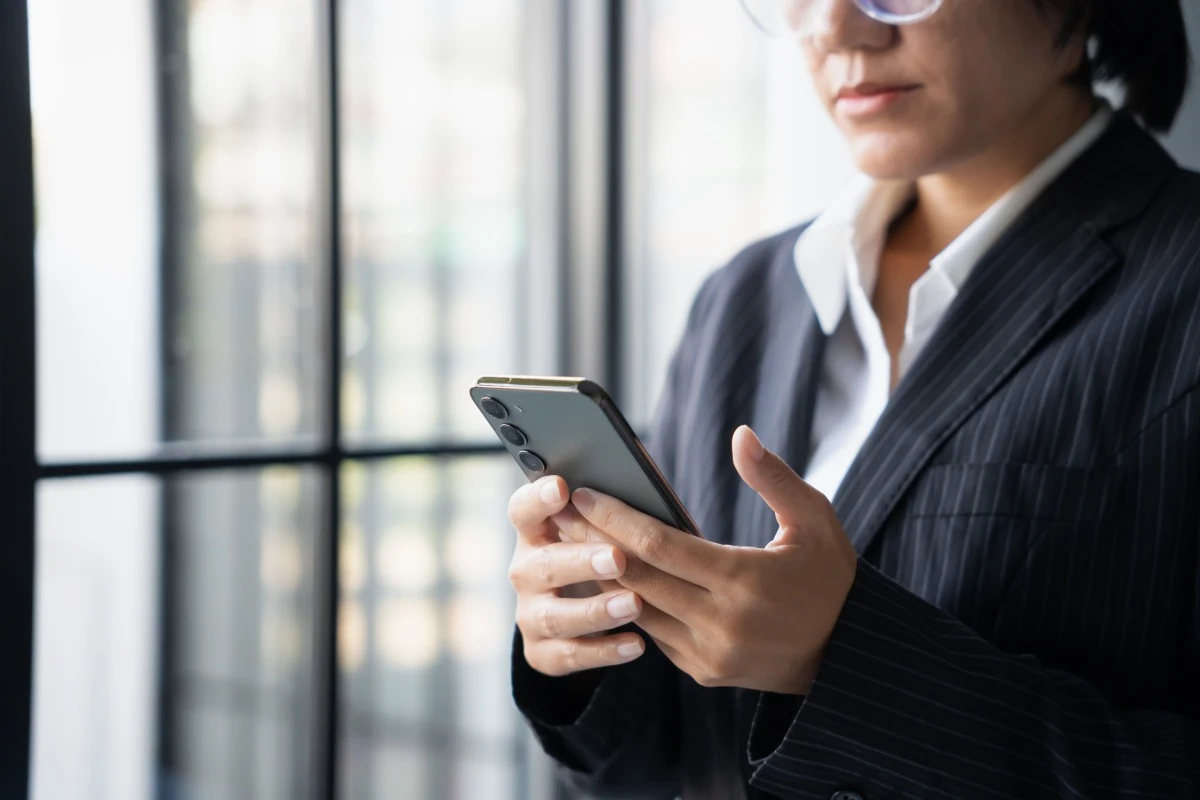 Woman looking at phone