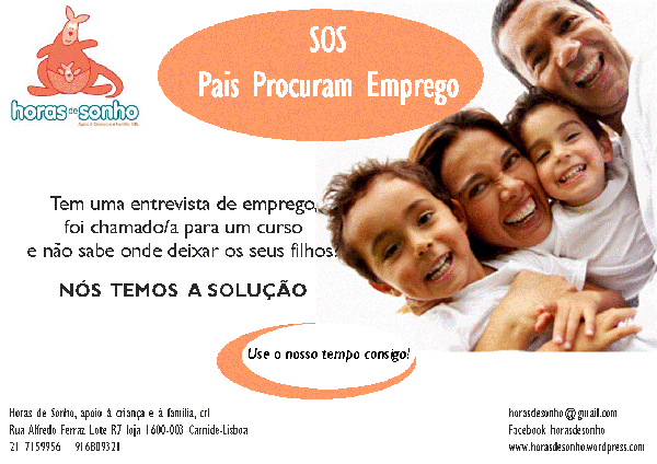 cartaz SOS pais procuram emprego